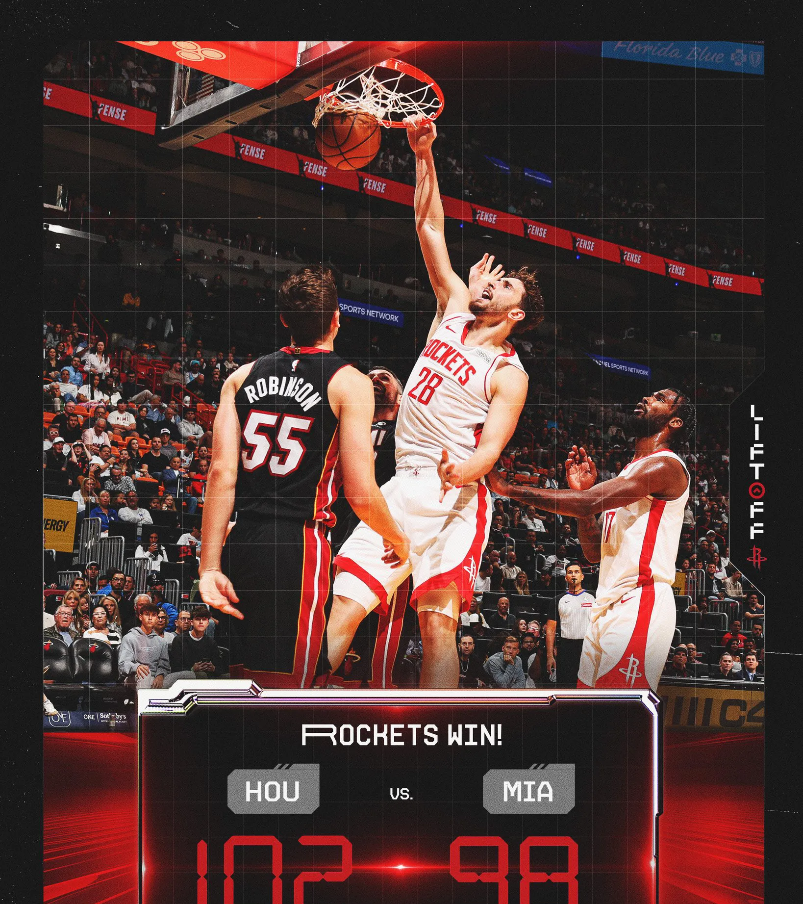 关于火箭击败热火，霍华德祝30分的信息